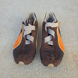 Vintage Puma Mostro Y2K Men’s Size 11 Brown & Orange Leather Low Top Sueded Trim